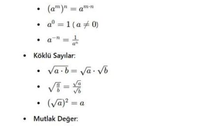 KPSS Matematik İçin Ezberlenmesi Gereken Formüller